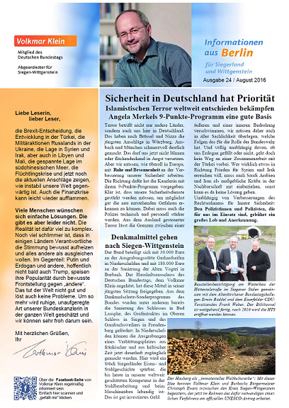 Informationen aus Berlin Nr. 24